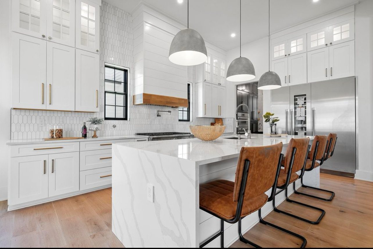 Statement kitchen island by Three A Homes